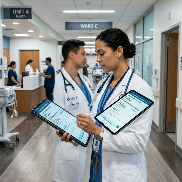 doctor using AI medical certificate tool on tablet