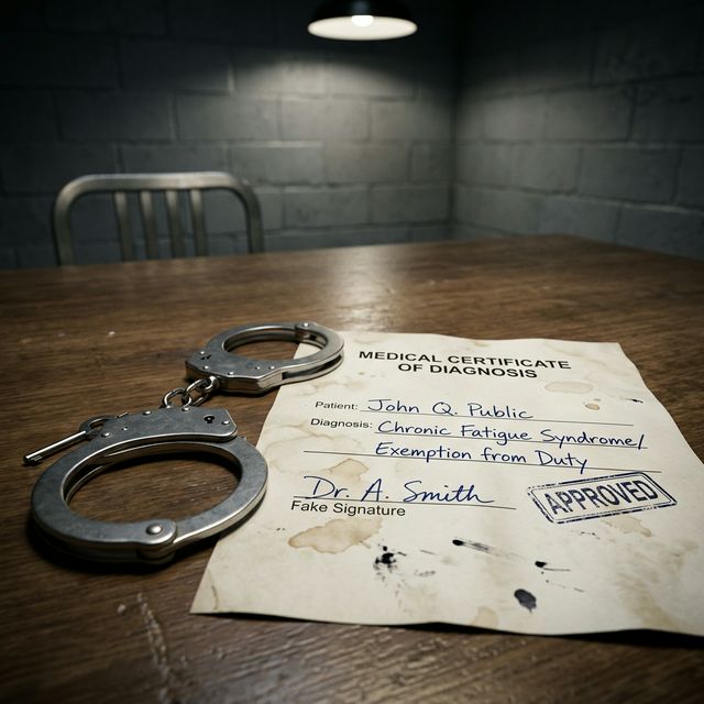 criminal consequences of using fake medical certificate